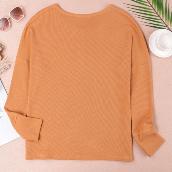 💜 New Ribbed Pretty Orange Top - Picture 7 of 8